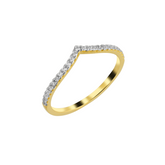 Pave Wishbone V Sterling Silver Ring